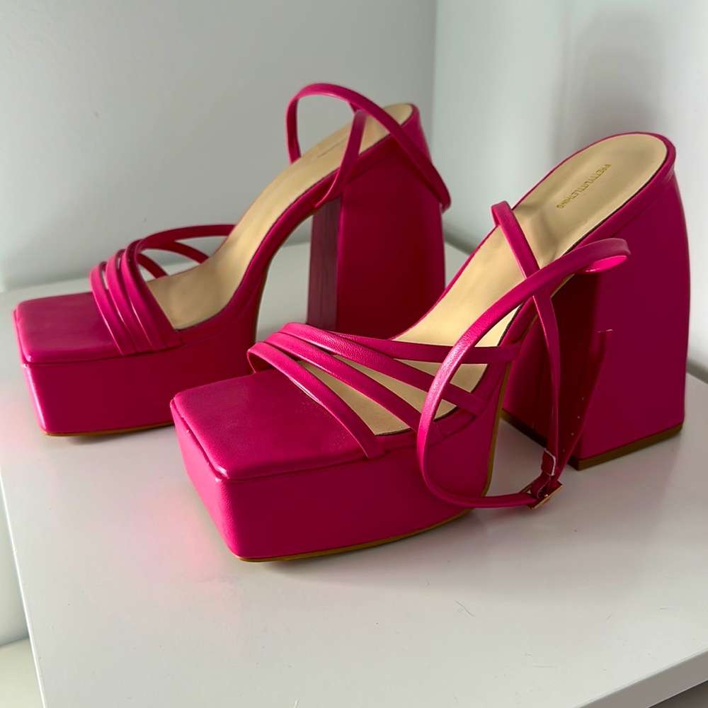 pretty little thing, Pink, high heel, shoes, platform